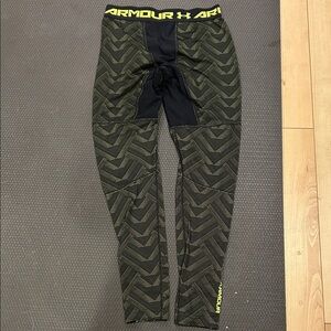 Under Armour Black and Green lined running tights